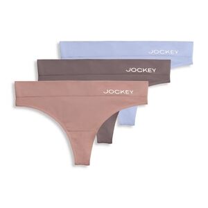 NWT Jockey Essentials Women’s Soft Seamless Stretch 3 Pack Thong Panties Sz XXL
